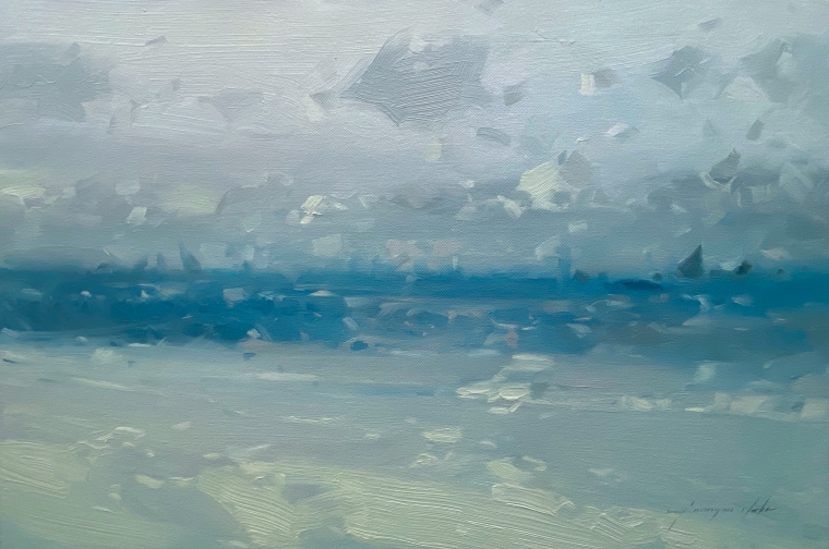 Ocean View, Original oil Painting, Handmade artwork, One of a Kind                    